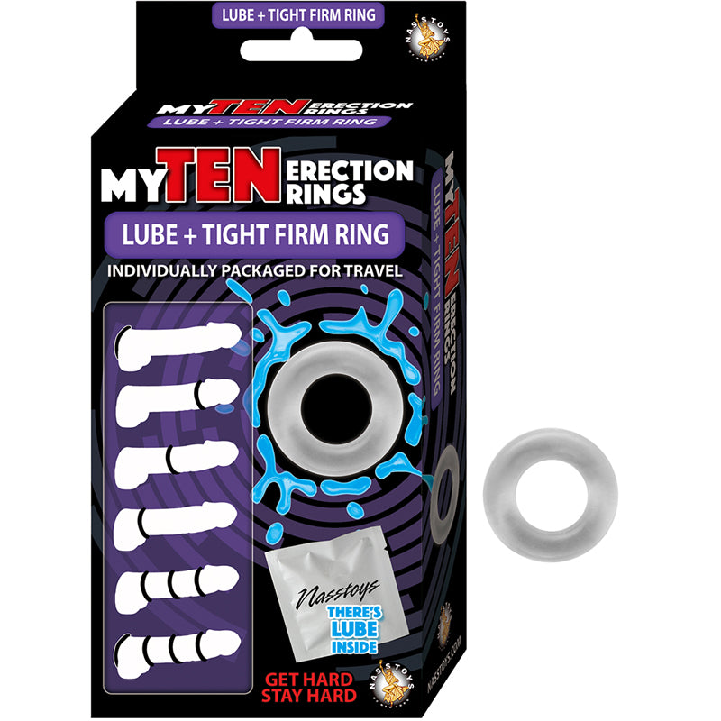 Nasstoys - My Ten Erection Rings Tight Firm With Lube Clear - Cockrings - TPE/TPR/Elastomers