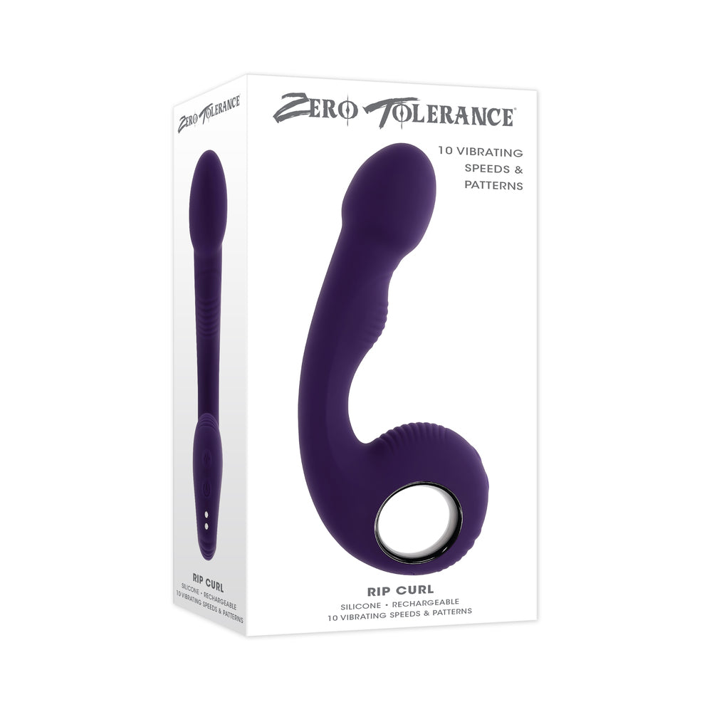 Zero Tolerance - Zero Tolerance Rip Curl Rechargeable Silicone Vibrator Purple - Anal Toys & Stimulators - Silicone