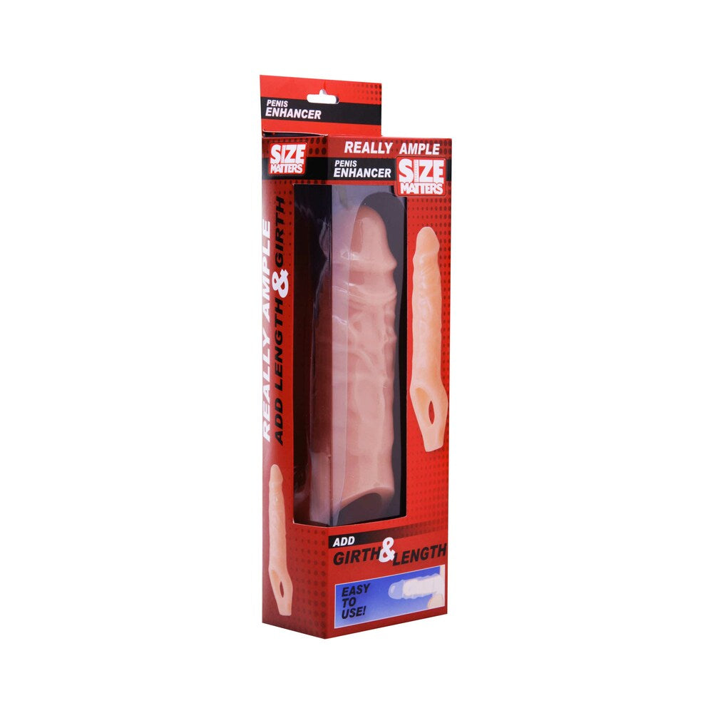 XR Brands - Size Matters Really Ample Penis Enhancer Sheath Beige - Penis Extension & Sleeves - TPE/TPR/Elastomers