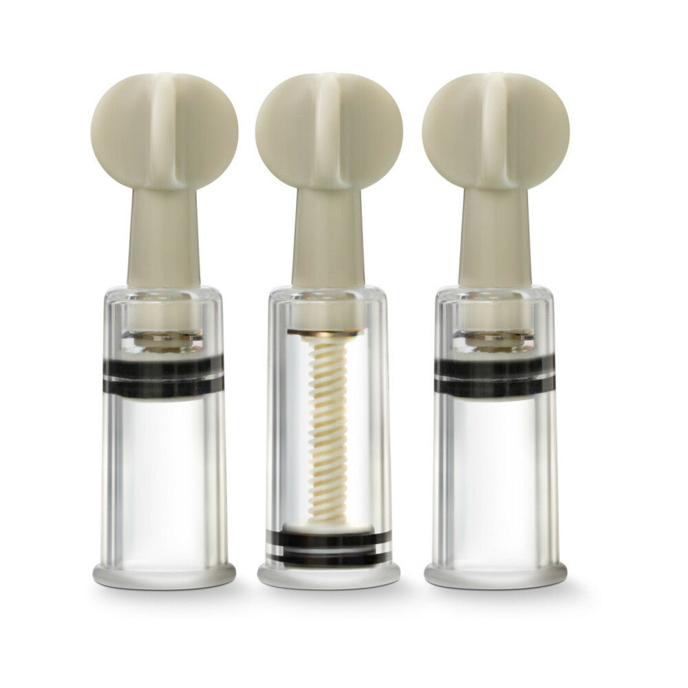 Blush - Temptasia Clit and Nipple Twist Suckers 3-Piece Set Clear - Bondage & Fetish Toys - Acrylic