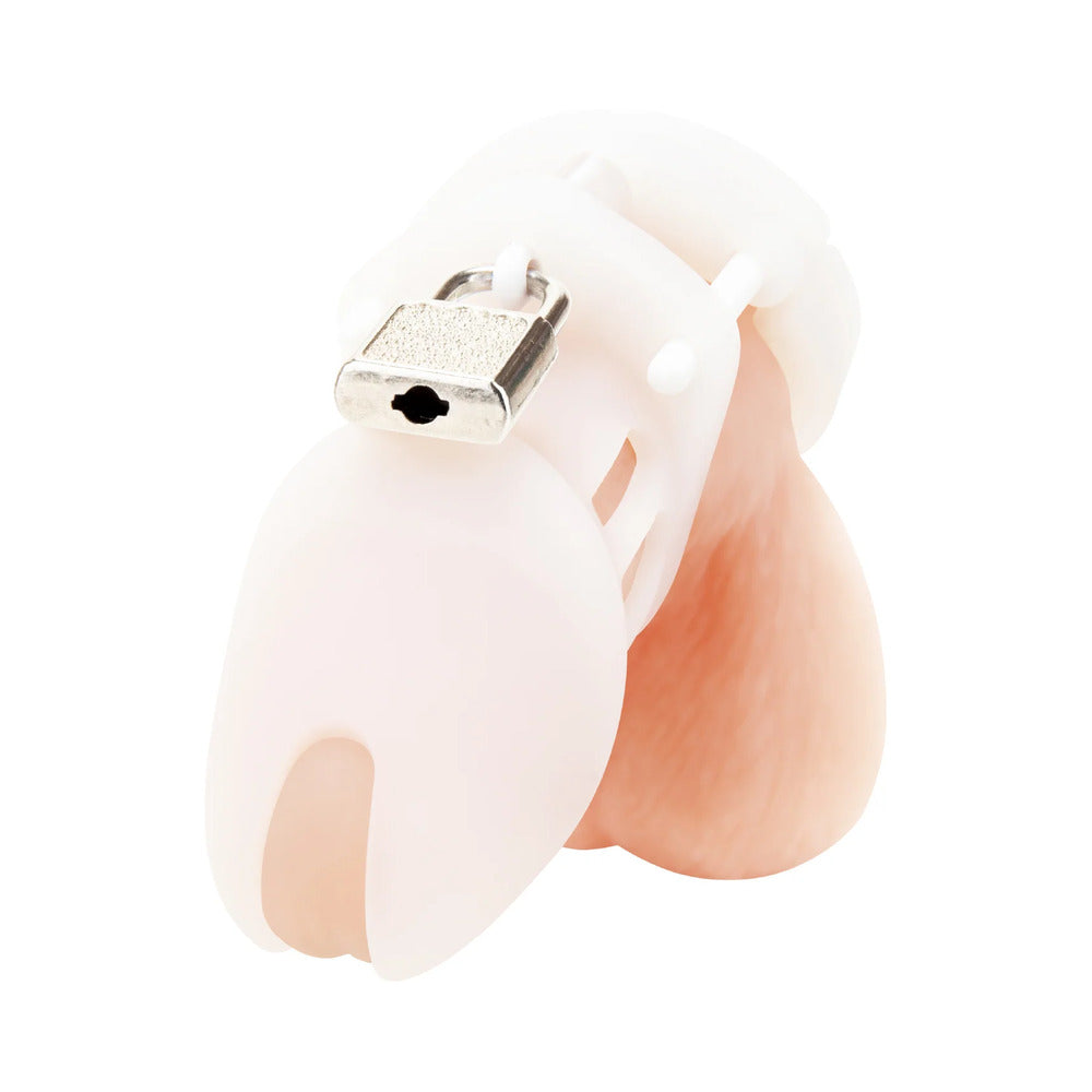 Electric Eel - Blue Line Silicone Chastity Cock Cage White - General - Silicone