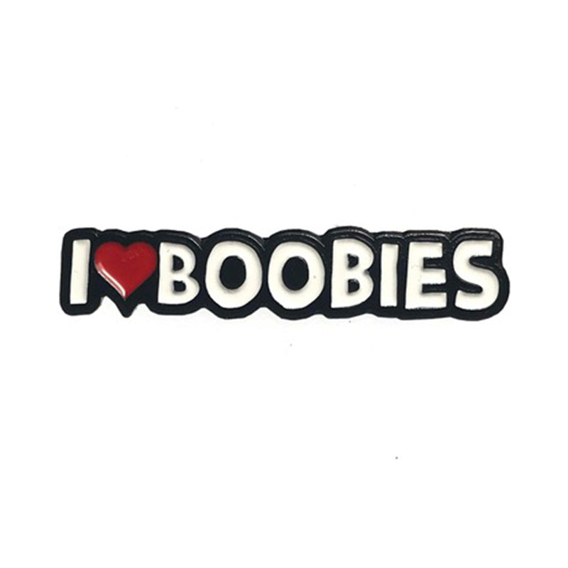 Geeky & Kinky - Geeky & Kinky I Heart Boobies Enamel Pin - Novelties & Games - Metal