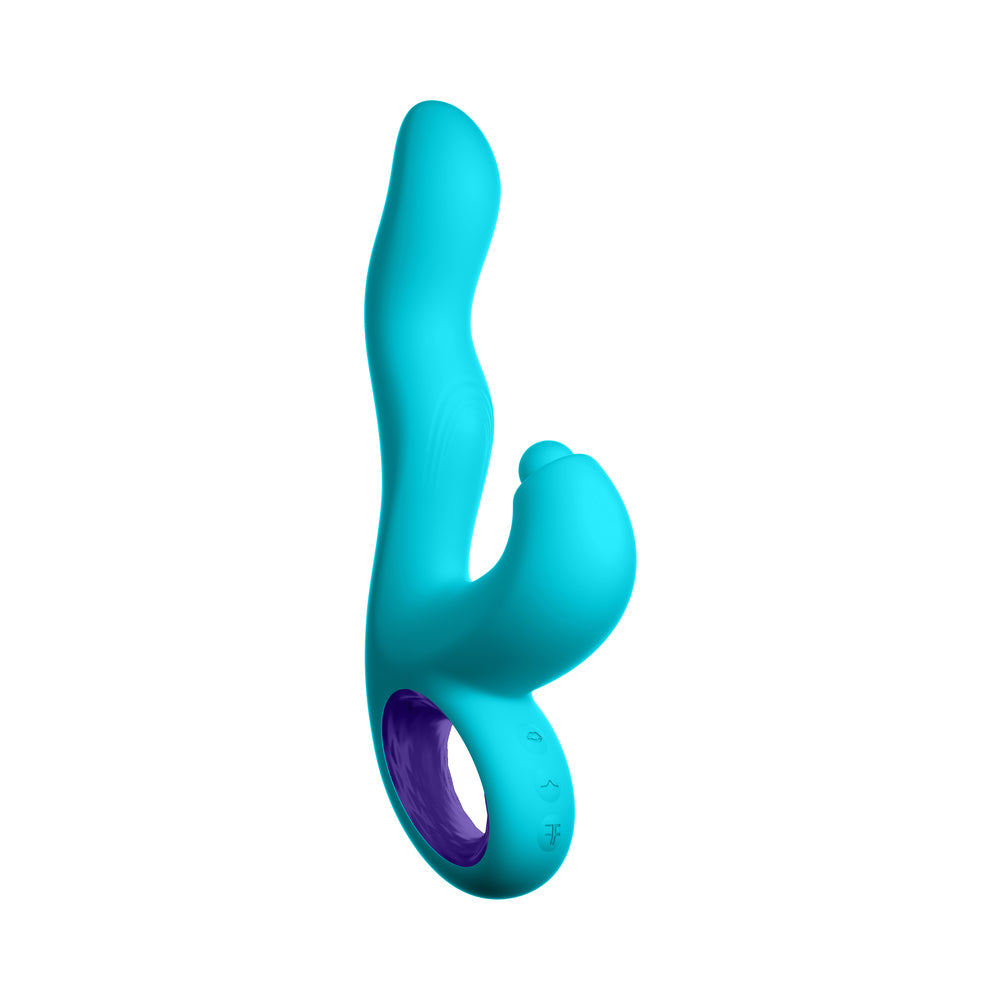 FemmeFunn - FemmeFunn Klio Rechargeable Silicone Triple Action Thumping Rabbit Vibrator Turquoise - Vibrators - Silicone