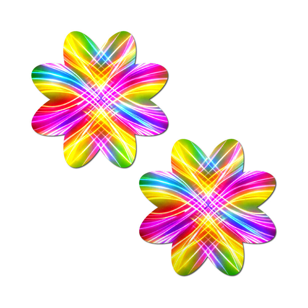 Pastease - Pastease Electric Rainbow Fractal Laser Petal Breast Pasties - General