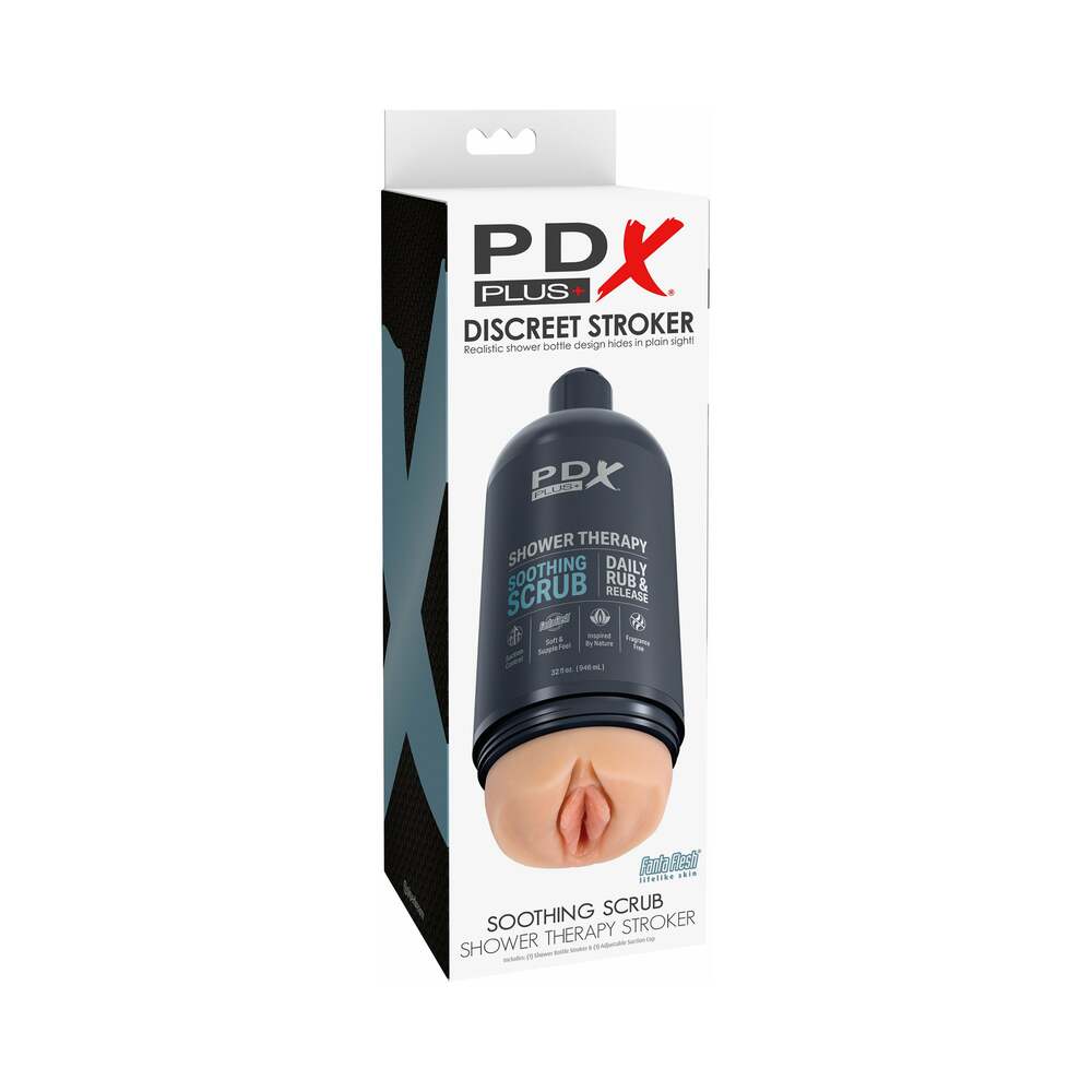 PDX Brands - PDX Plus Shower Therapy Soothing Scrub Light - Masturbation Aids for Males - TPE/TPR/Elastomers