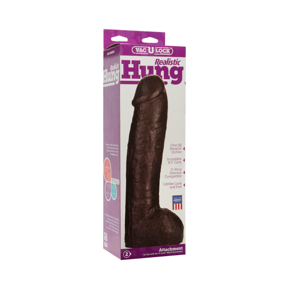 Doc Johnson - Vac-U-Lock - Realistic Hung Black - Dildos - PVC