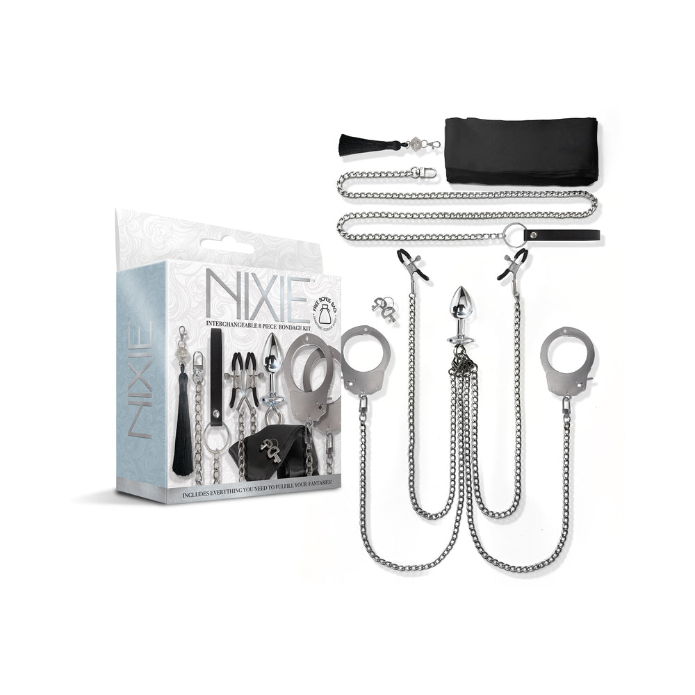 Global Novelties Nixie Metal Bondage 8-Piece Kit Silver
