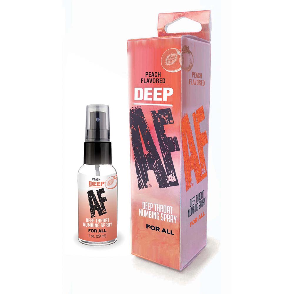 Little Genie - Deep AF Peach Flavored Deep Throat Numbing Spray 1 oz. - Supplements & Enhancers - Liquid