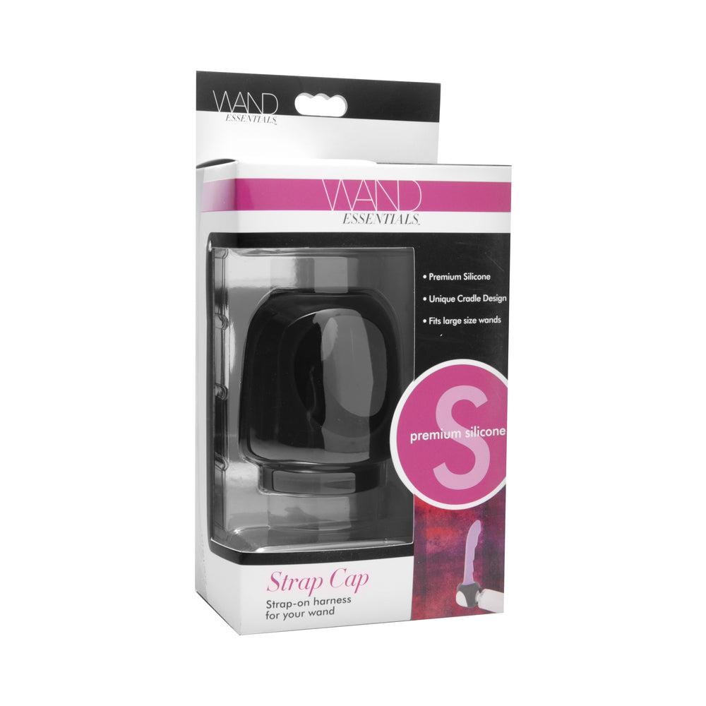 XR Brands - Wand Essentials Silicone Strap Cap Wand Harness For Dildos Black - General
