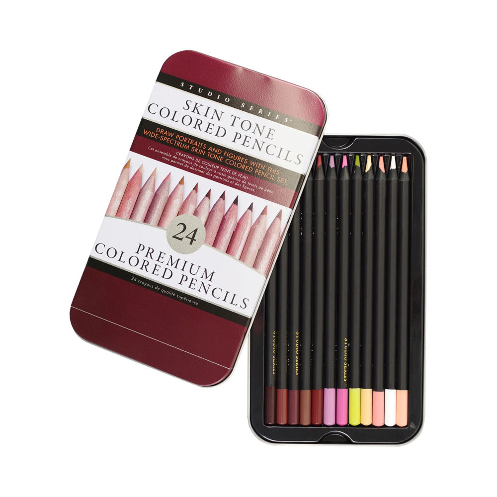 Peter Pauper Press - Skin Tone Colored Pencils 24-Pack - Novelties & Games - Wood