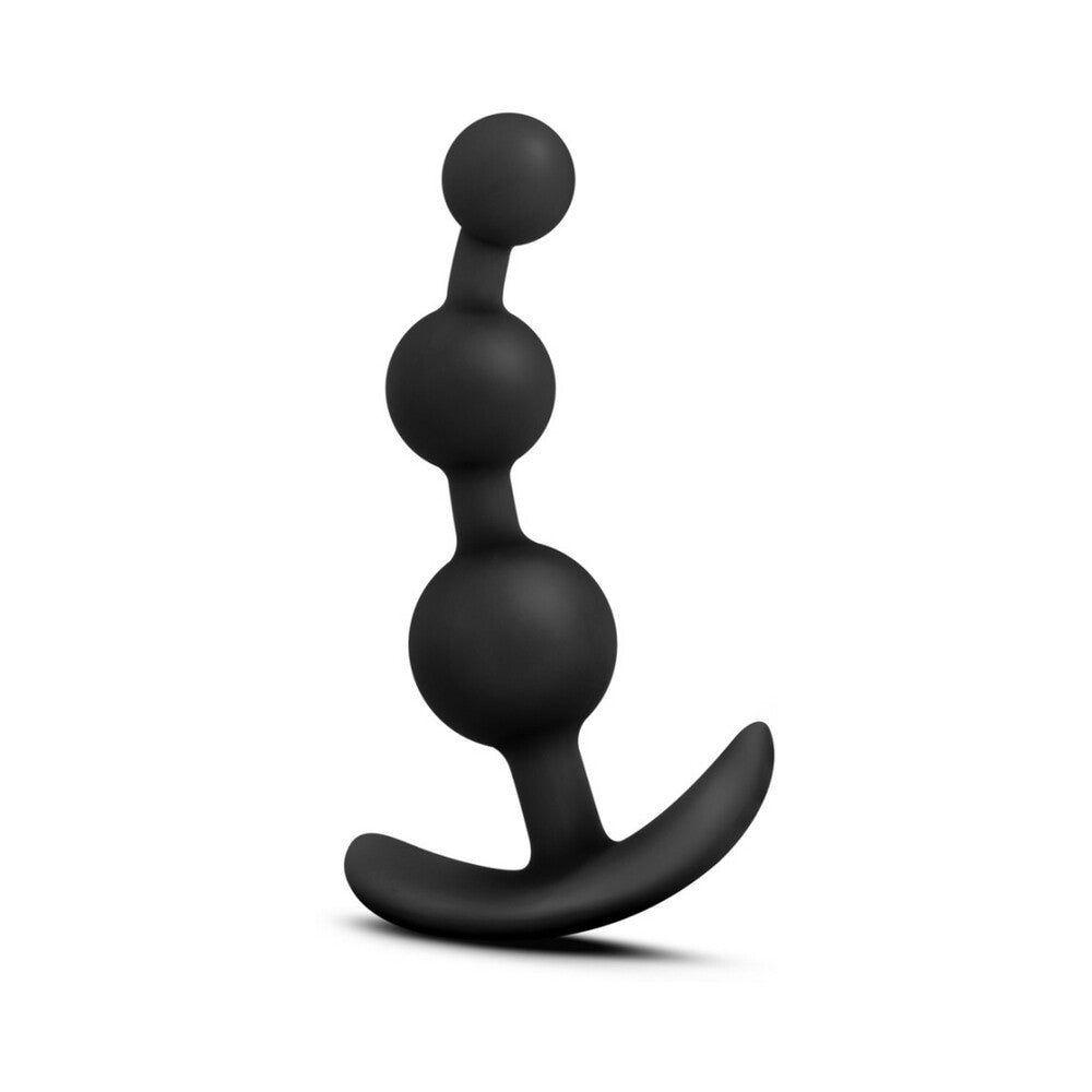 Blush - Anal Adventures Platinum Silicone Small Anal Beads Plug Black - Anal Toys & Stimulators - Silicone