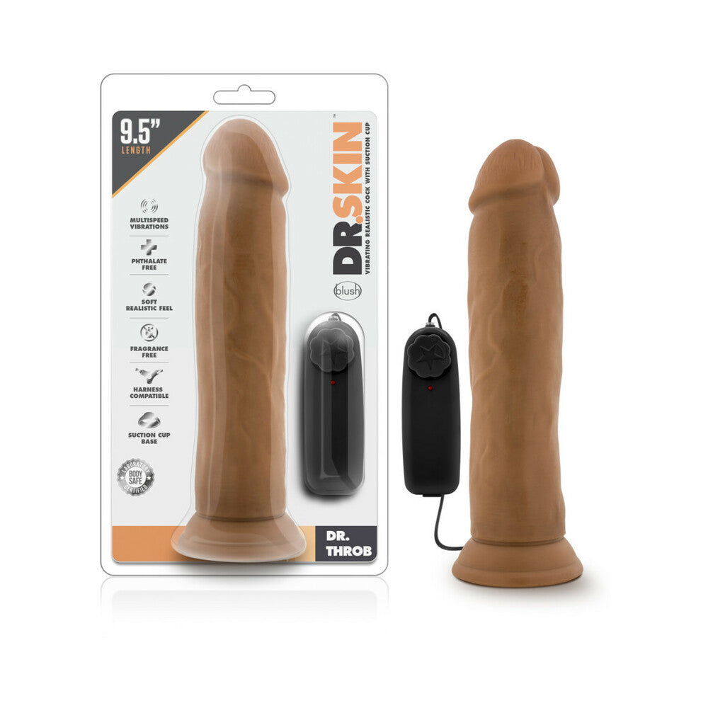 Blush - Dr. Skin Dr. Throb Realistic 9.5 in. Vibrating Dildo Tan - Dildos - PVC