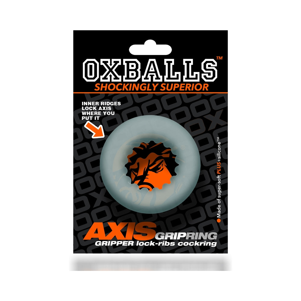 Oxballs - Oxballs Axis Rib Griphold Cockring Clear Ice - Cockrings - TPE/TPR/Elastomers
