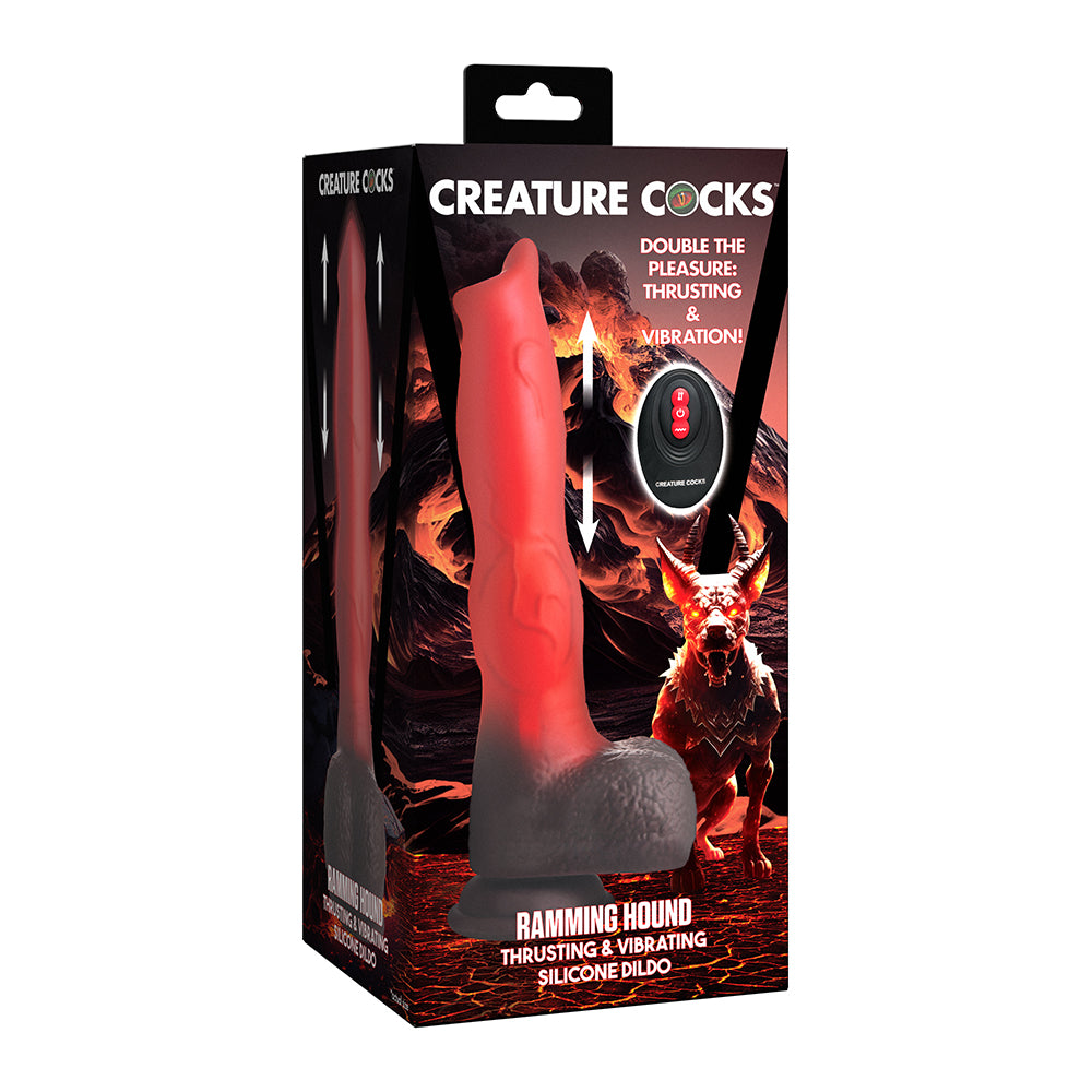 XR Brands - Creature Cocks Canine Thrusting & Vibrating Silicone Dildo with Remote Control - Dildos - Silicone