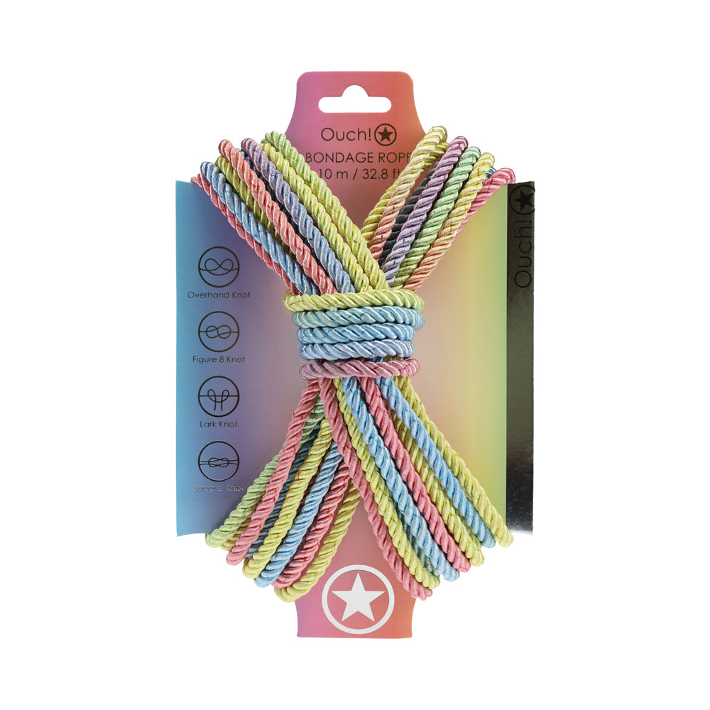 Shots - Ouch! Bondage Rope 10 m Nylon Multicolor Pastel - Bondage & Fetish Toys - Nylon