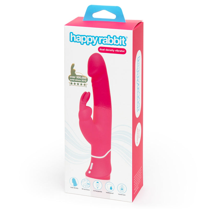 Happy Rabbit - Happy Rabbit Dual Density Rechargeable Silicone Rabbit Vibrator Pink - Vibrators - Silicone