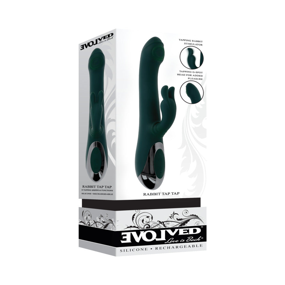 Evolved - Evolved Rabbit Tap Tap Rechargeable Vibrating Dual Stimulator Silicone Green - Vibrators - Silicone