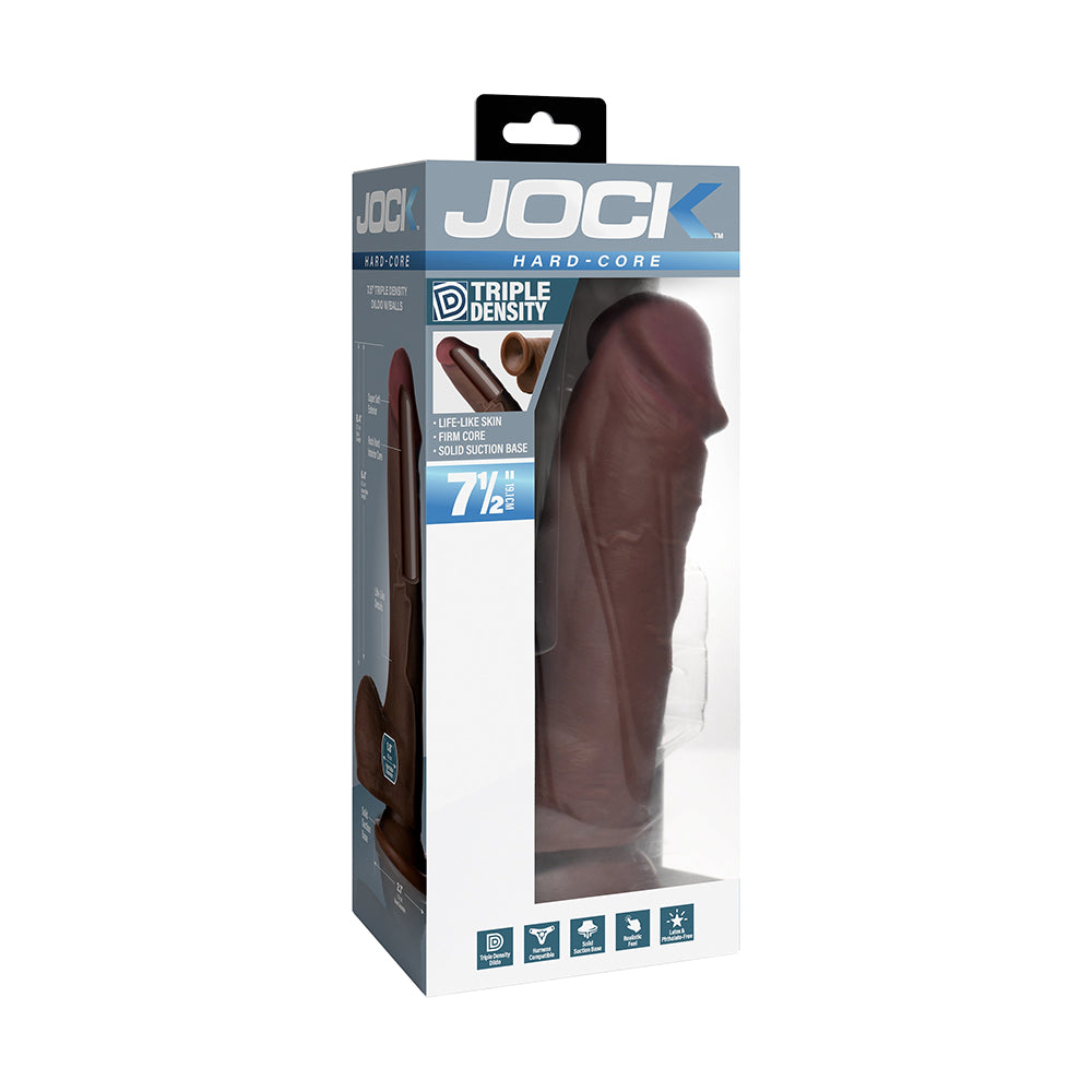 Curve Novelties - JOCK Hard-Core 7.5 in. Triple Density Dildo with Balls Dark - Dildos
