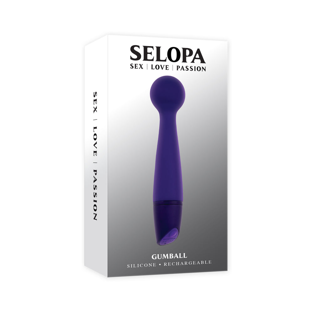 Selopa - Selopa Gumball Rechargeable Slim Wand Silicone Purple - Vibrators - Silicone