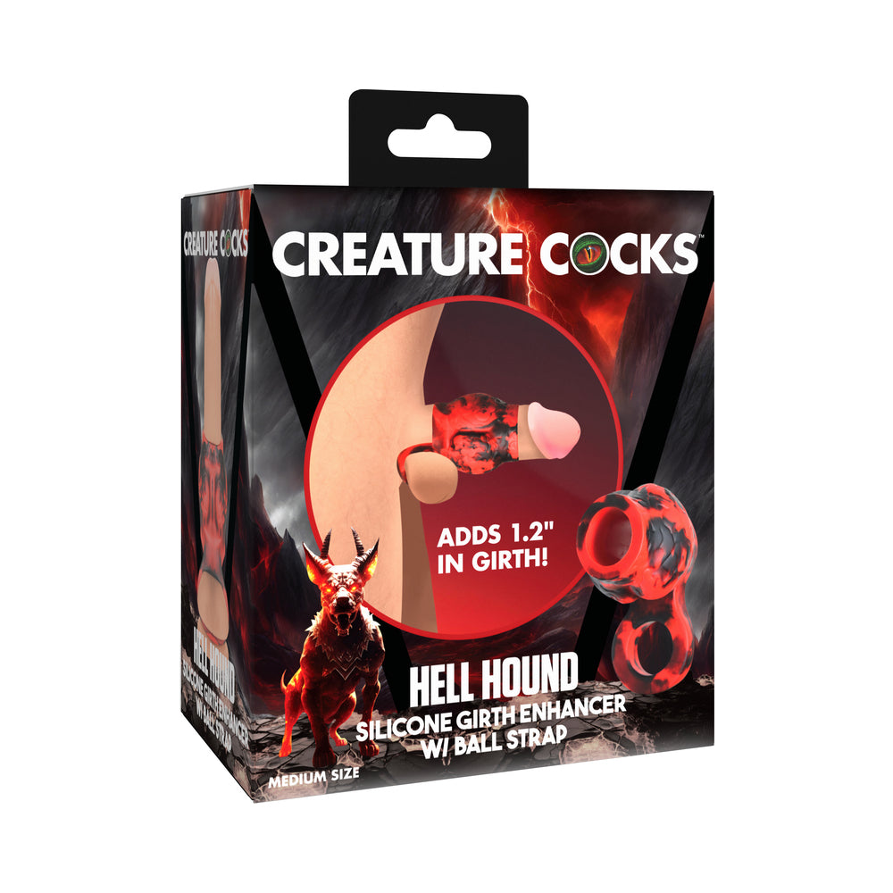 XR Brands - Creature Cocks Hell Hound Silicone Girth Enhancer with Ball Strap M - Accessories - Silicone