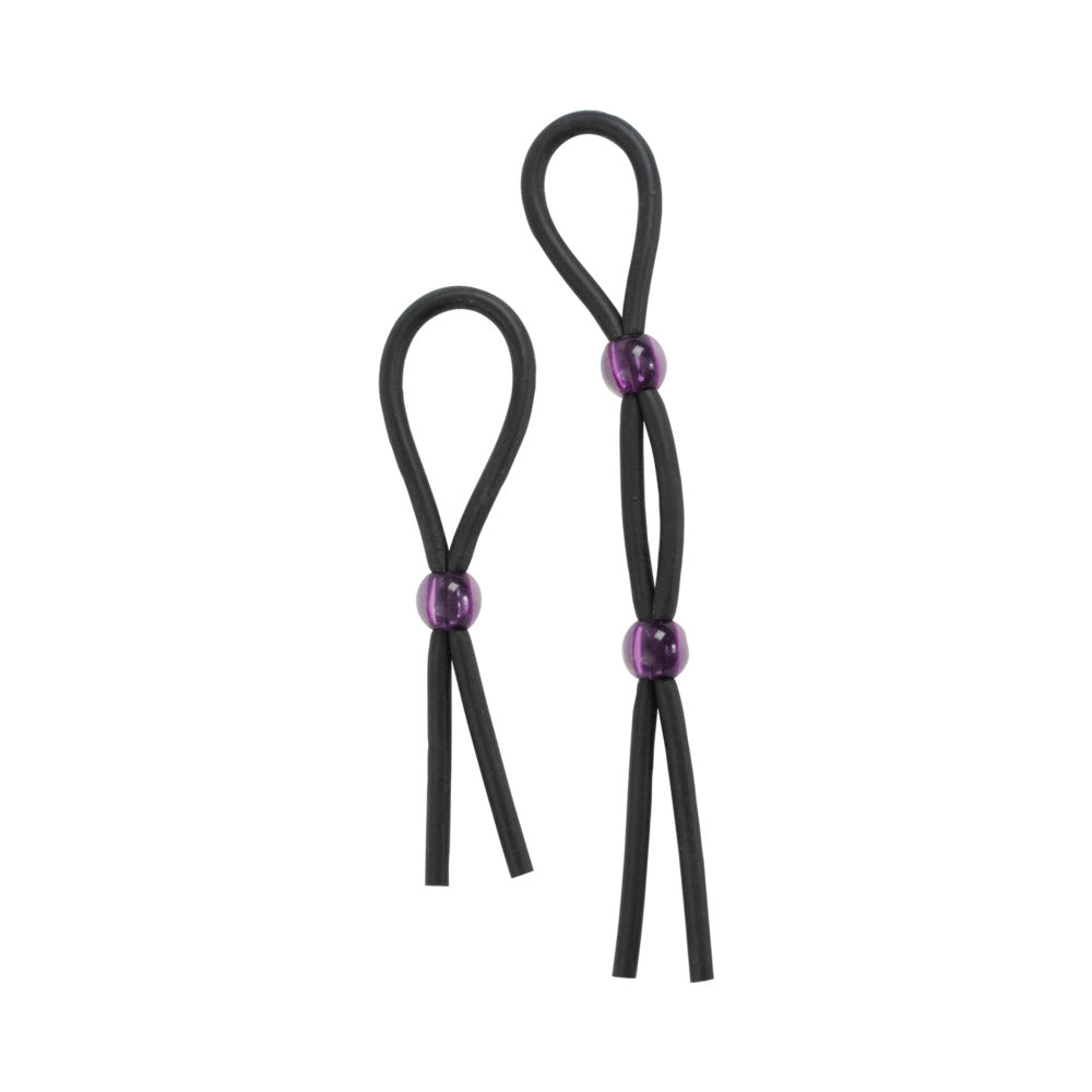 Doc Johnson - Cock Ties (Black)  Lasso/Bolo - Cockrings - Silicone