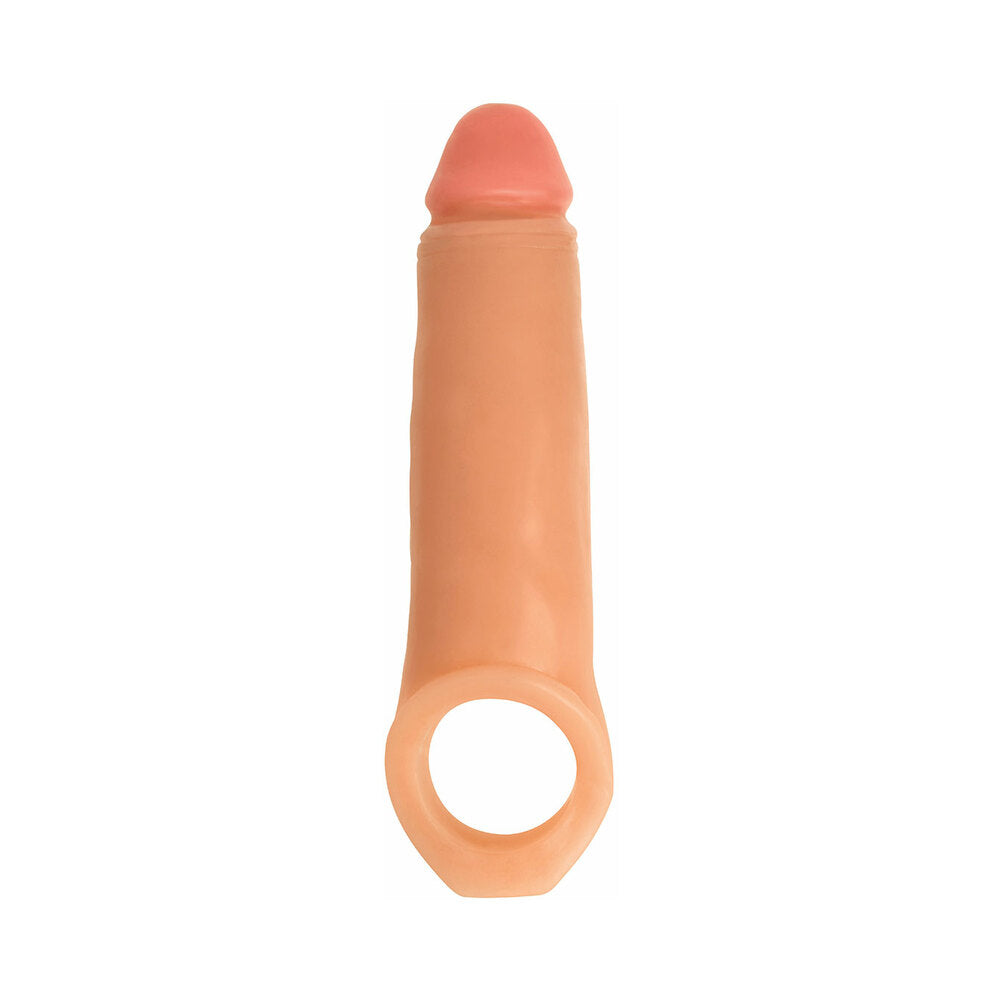 Curve Novelties - Curve Toys Jock 2 in. Enhancer with Ball Strap Extension Sheath Beige - Penis Extension & Sleeves - PVC