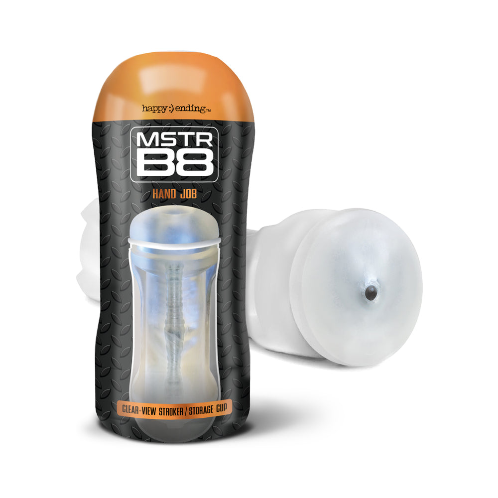 Global Novelties - Happy Endings MSTR B8 In the Clear Stroker Cup Hand Job - Masturbation Aids for Males - TPE/TPR/Elastomers
