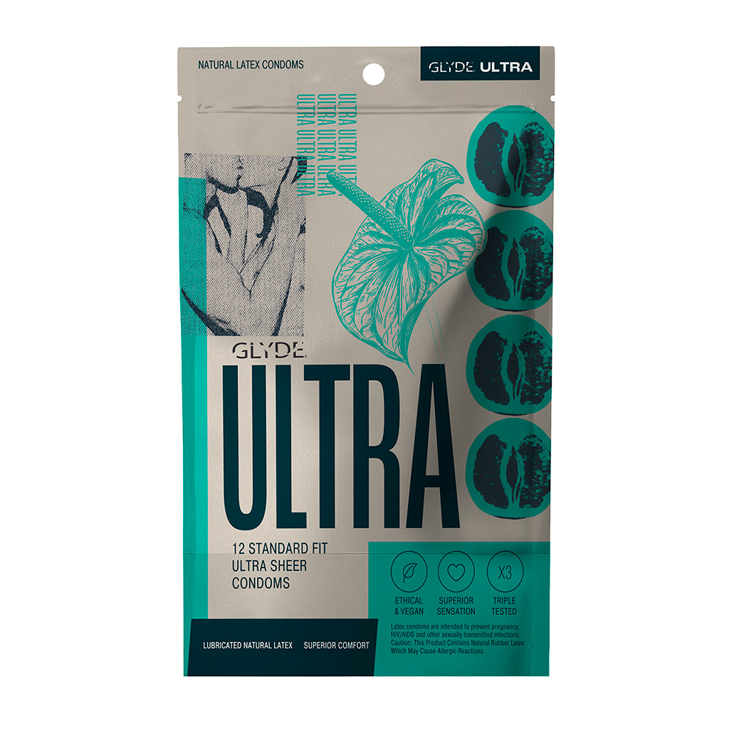 Glyde Condoms - Glyde Ultra Standard Fit 12pk - Condoms - Latex