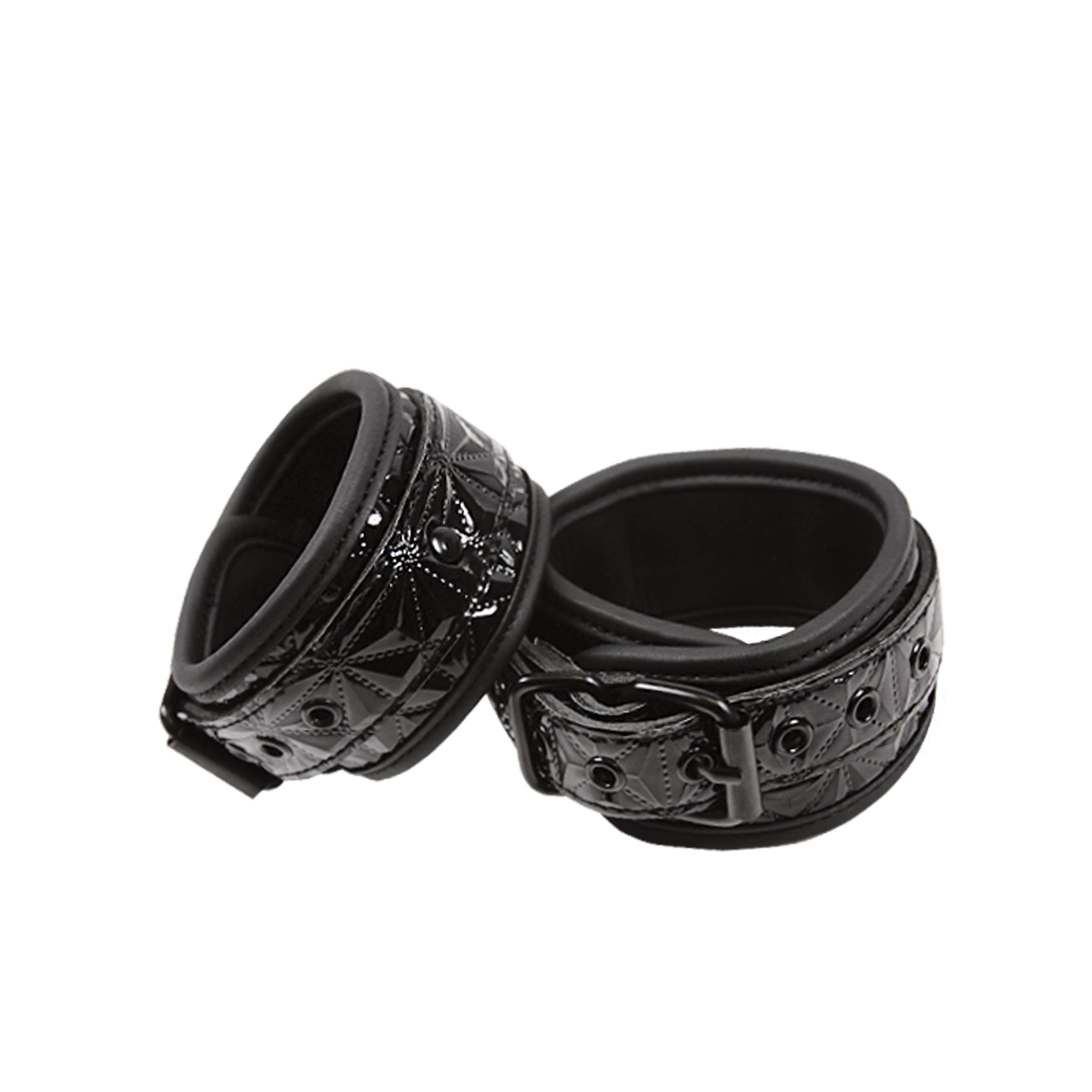 NS Novelties - Sinful Vinyl Wrist Cuffs Black - Bondage & Fetish Toys - Vinyl