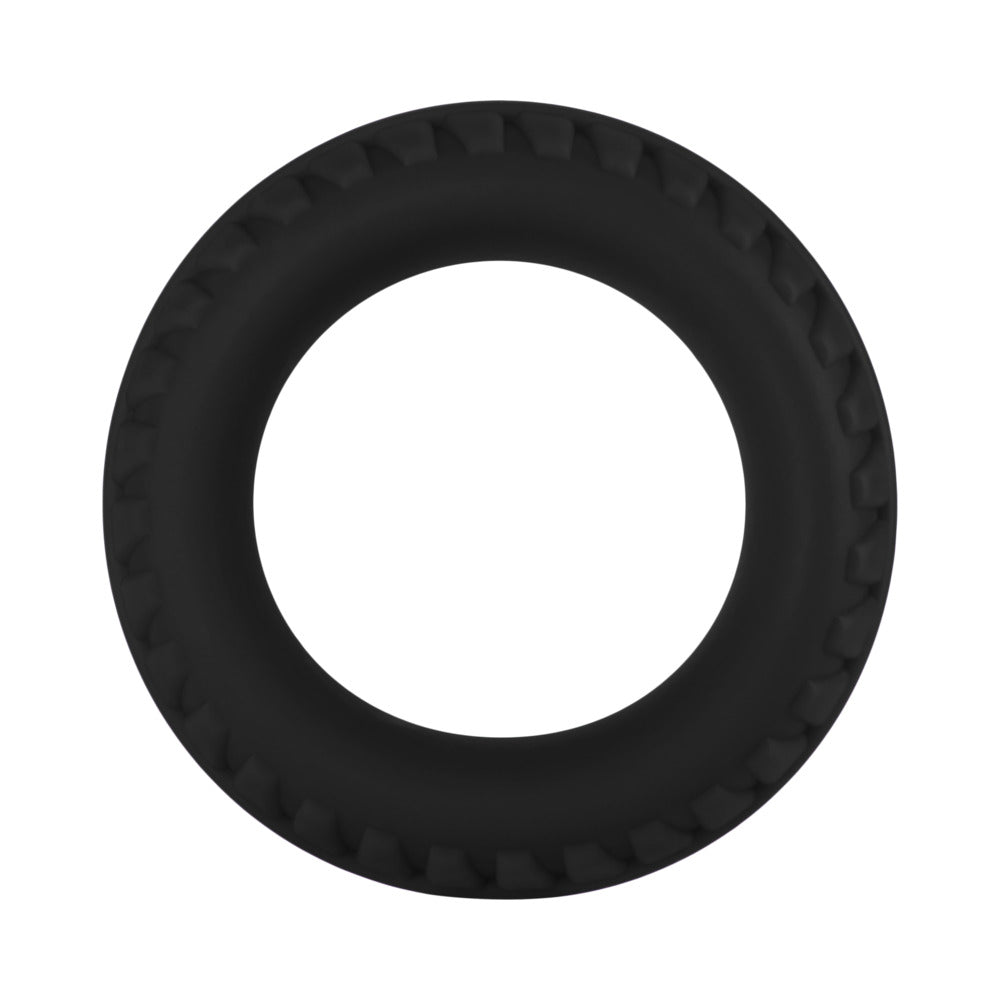 Forto - Forto F-12 Liquid Silicone Cockring 35mm Black - Cockrings - Silicone