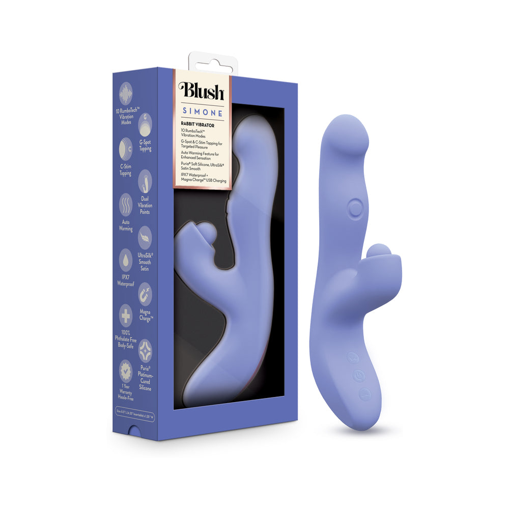 Blush - Blush Collection Simone Tapping Rabbit Blue - Vibrators - Silicone