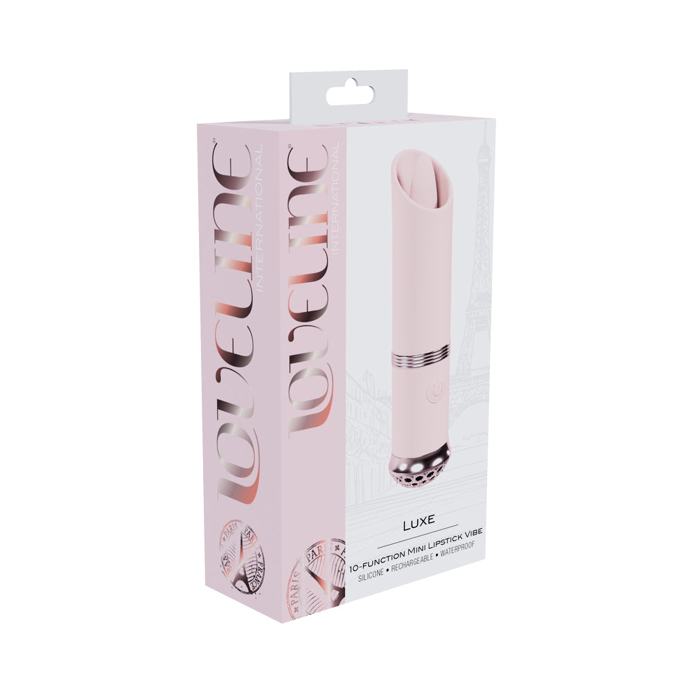 Shots - Loveline Luxe Rechargeable Silicone Mini Lipstick Vibrator Pink - Vibrators