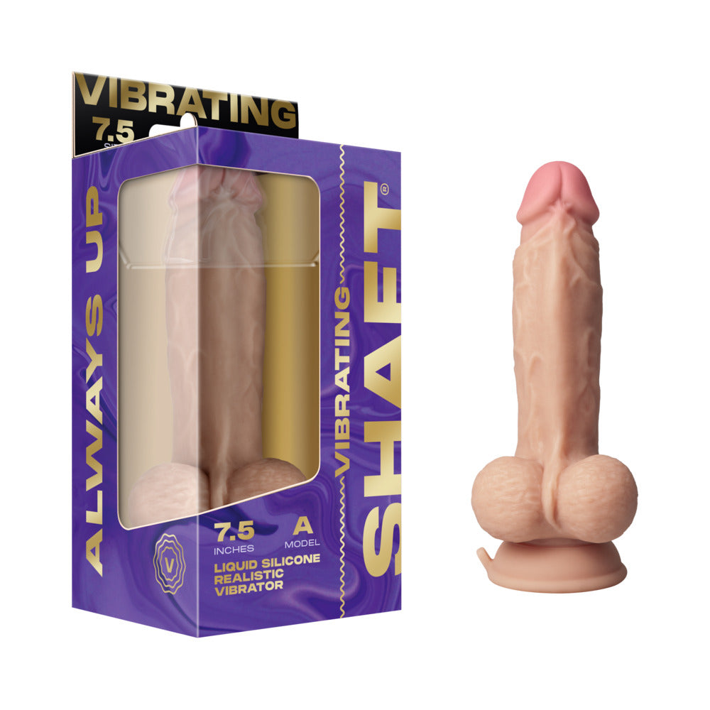 Shaft - Shaft Vibrating Model A: 7.5 in. Dual Density Silicone Dildo Pine - Dildos - Silicone