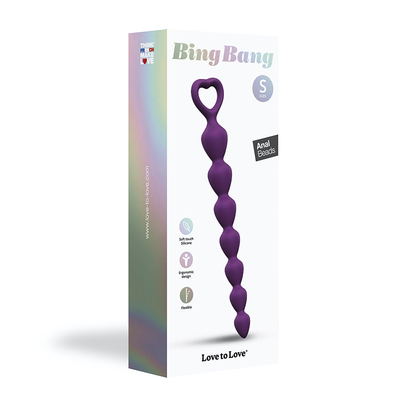 Lovely Planet - Love to Love Bing Bang Silicone Anal Beads Violet Small - Anal Toys & Stimulators - Silicone
