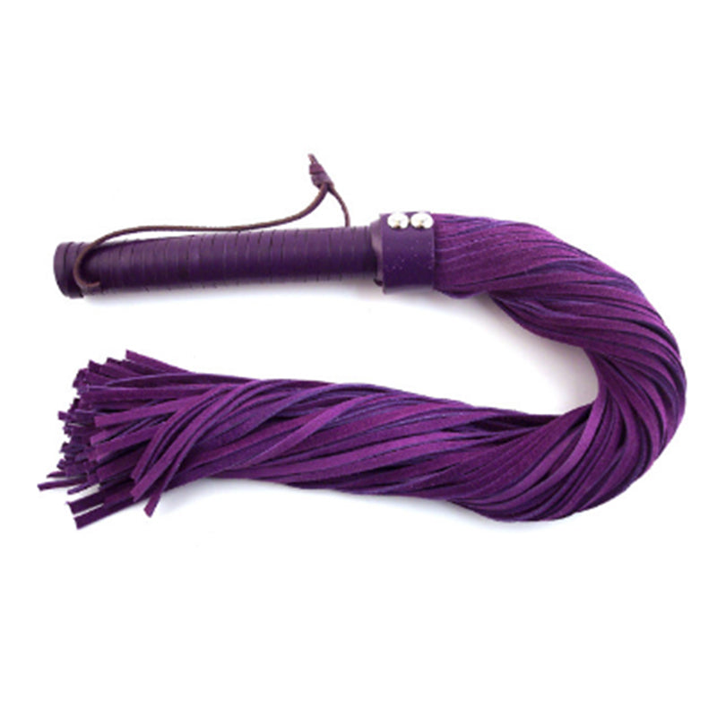Rouge Garments - Rouge Suede Flogger Black/Purple - Bondage & Fetish Toys - Leather