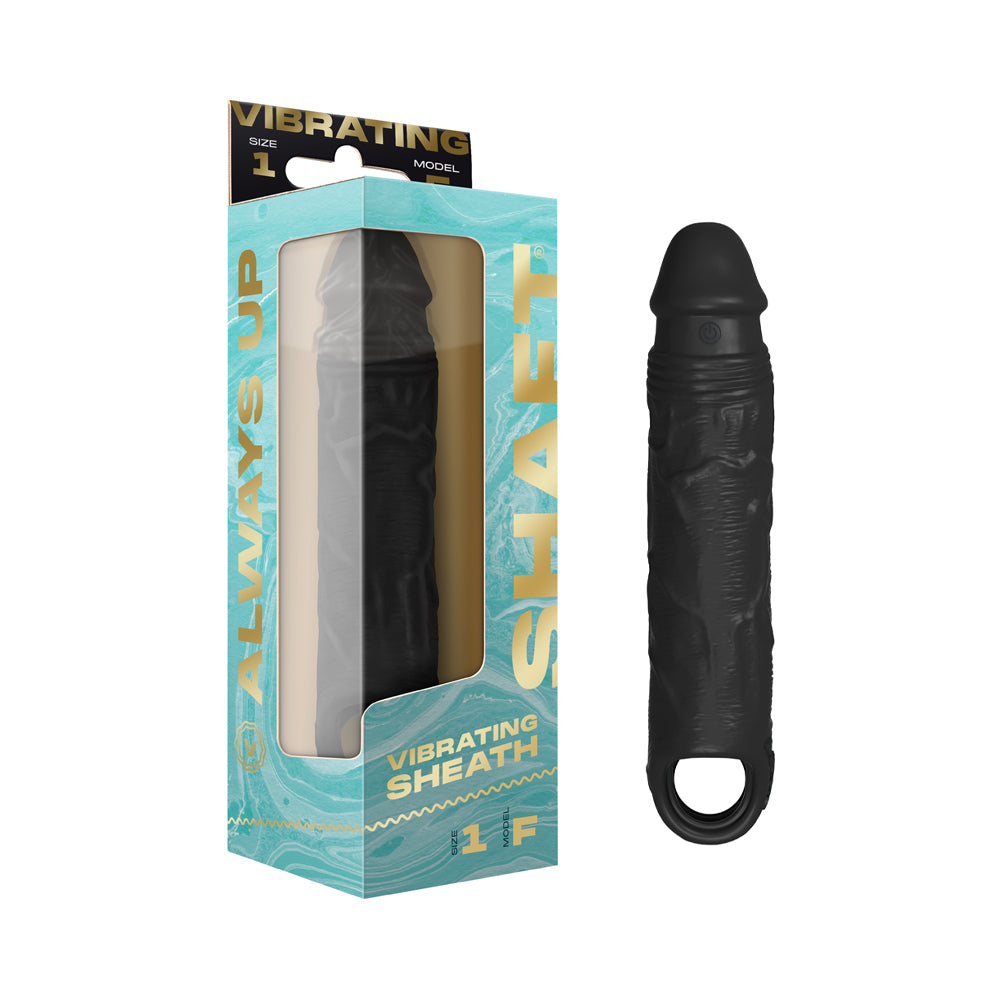 Shaft - Shaft Vibrating Model F: Sheath Size 1 Black - Penis Extension & Sleeves
