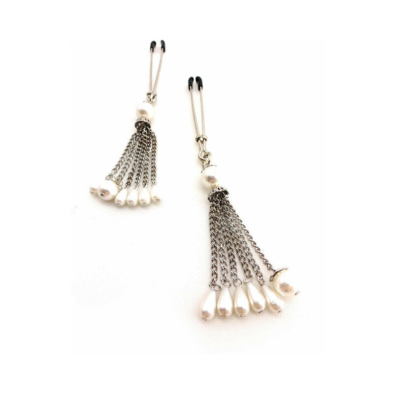 PHS International - Bijoux de Nip Pearl Tassels Nipple Clamps - Bondage & Fetish Toys - Metal