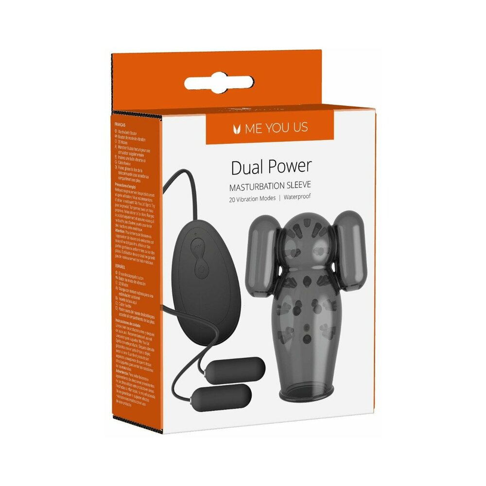 Me You Us - Me You Us Dual Power Vibrating Masturbation Sleeve - Masturbation Aids for Males - TPE/TPR/Elastomers