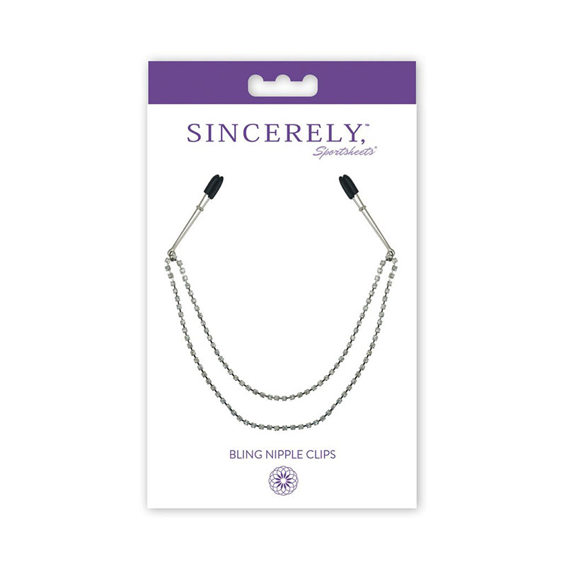 Sportsheets - Sincerely, Sportsheets Bling Nipple Clips - Bondage & Fetish Toys - Metal