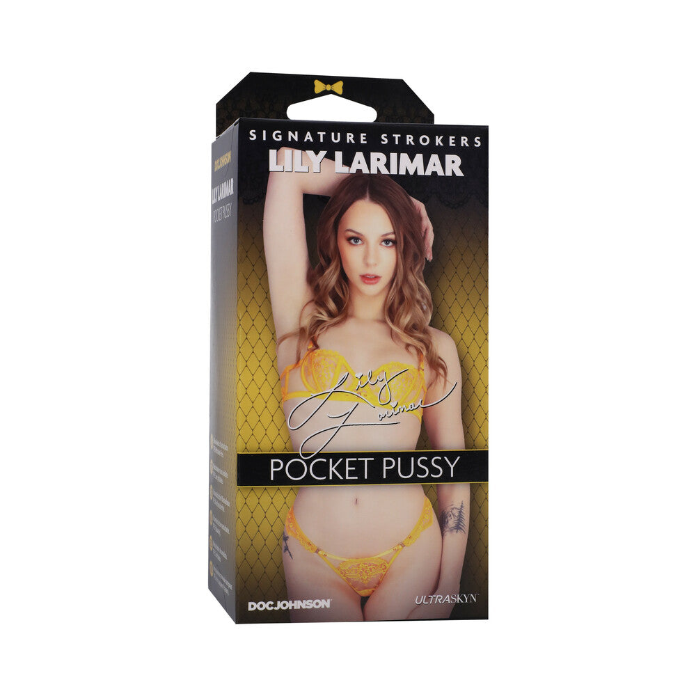 Doc Johnson - Signature Strokers Lily Larimar ULTRASKYN Pocket Pussy Vanilla - Masturbation Aids for Males - TPE/TPR/Elastomers