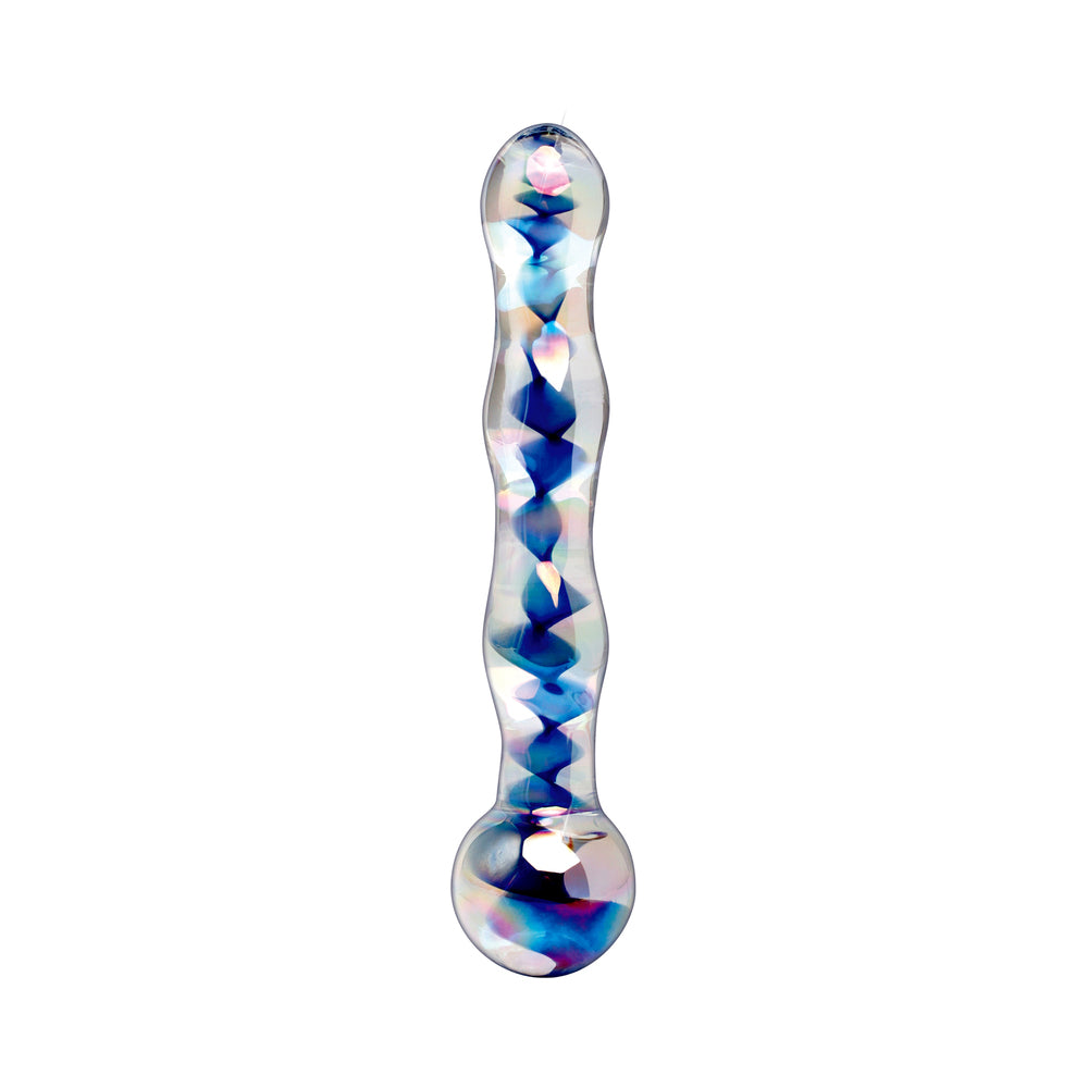 Pipedream - Icicles No. 8 Wavy 7 in. Glass Dildo Blue/Clear - Dildos - Glass