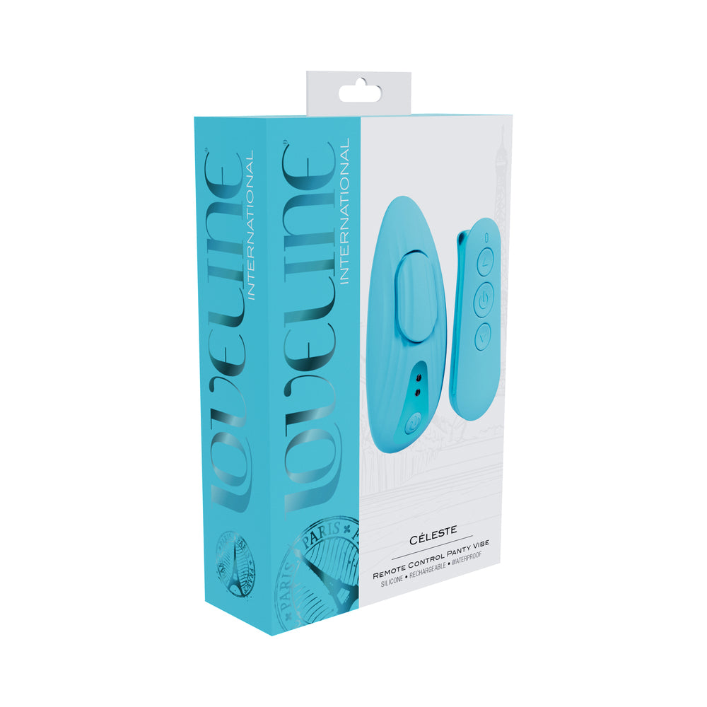 Shots - Loveline Celeste Rechargeable Silicone Remote Control Panty Vibrator Blue - Vibrators
