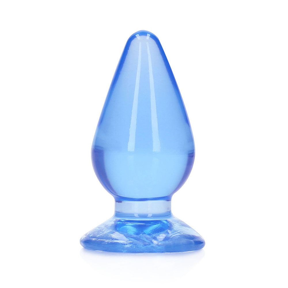 Shots - RealRock Crystal Clear 4.5 in. Anal Plug Blue - Anal Toys & Stimulators - TPE/TPR/Elastomers