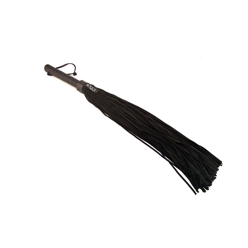 Rouge Garments - Rouge Flogger, Suede w/Leather Handle Black - Bondage & Fetish Toys - Leather
