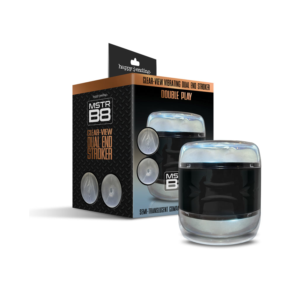 Global Novelties - MSTR B8 Clear-View Dual End Stroker Double Play - Masturbation Aids for Males