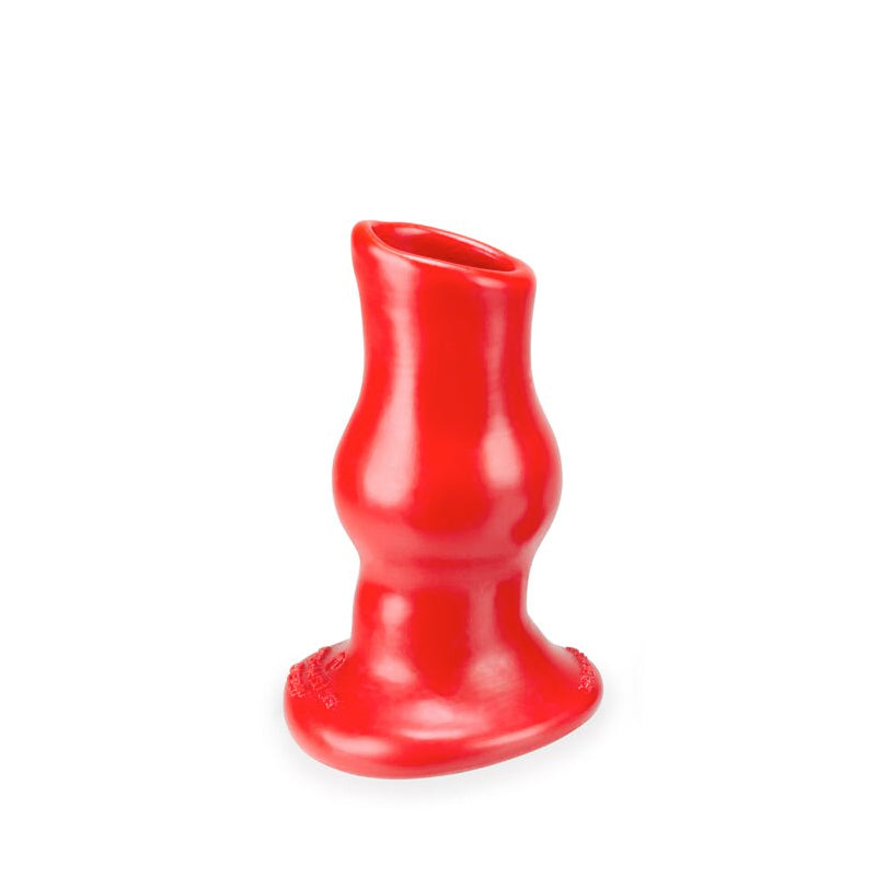 Oxballs - OxBalls Pig Hole Deep-1, Hollow Plug, Small, Red - Anal Toys & Stimulators - TPE/TPR/Elastomers