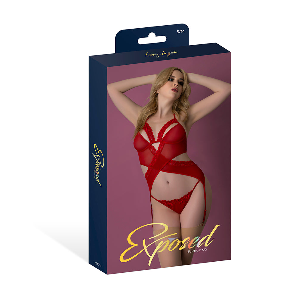 Magic Silk - Magic Silk Rush Merry Widow & Panty Set Red L/XL - General