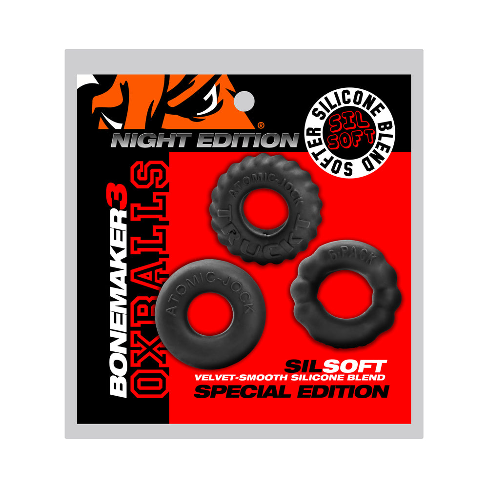 Oxballs - Oxballs Bonemaker 3-Pack Boner Cockring Kit Special Edition Night - Cockrings - Silicone