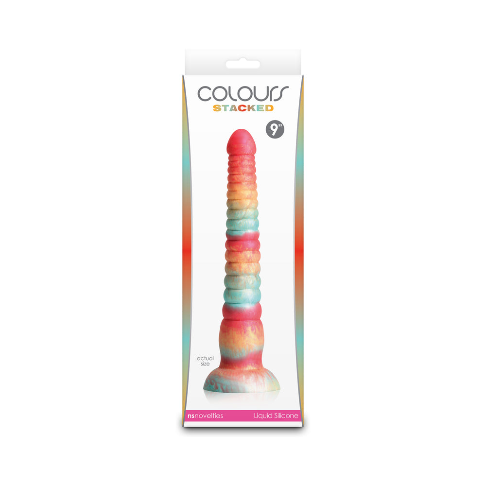 NS Novelties - Colours Stacked 9 in. Dildo Red/Gold - Dildos - Silicone