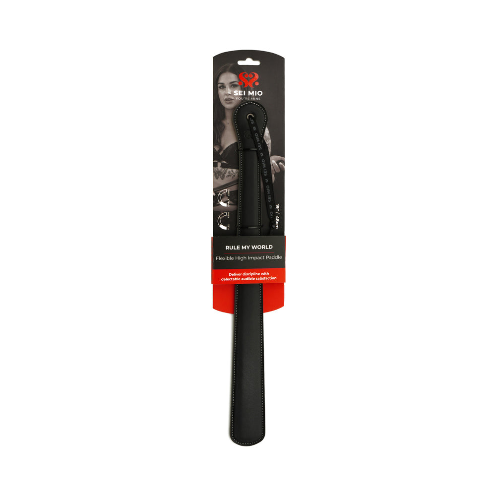 Creative Conceptions - SEI MIO Rule My World Flexible High Impact Paddle - Bondage & Fetish Toys - Faux Leather/Vegan Leather